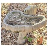 Heavy Tree Trunk Style Concrete Bird Bath