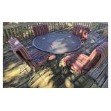 Black Metal Round Outdoor Table & 4 Chairs