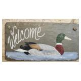 Welcome sign hand painted