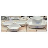 Lot of 5 Blue & White Corning Ware Dishes