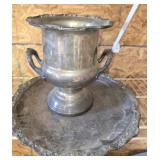 Silver plated pitcher and platter