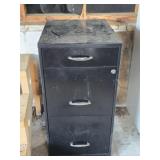 3 Drawer Black Metal Filing Cabinet