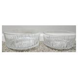 2 crystal serving dishes
