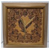 Electric Leather face clock with eagle **