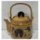 Vintage Ceramic Teapot honey color glazed