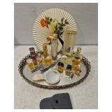 Mirror tray with perfumes and more!