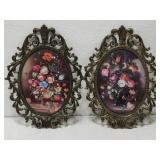 Florentine style brass colored bubble glass frames