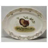 Turkey platter with gold accents