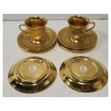 LeMieux China 24K gold encrusted cups & saucers