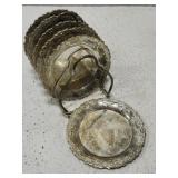 6 vintage silver-plated coaster set