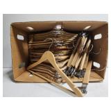 Box of Wooden hangers