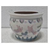 Multi purpose porcelain pot with koi fish