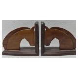 Nice solid wood horse book ends
