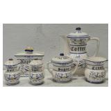 Vintage Heritage blue and white kitchen items