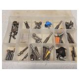 Divided tray of drill bits and more