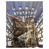 Plastic crate full of tools