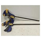Pair of Irwin quick-grip clamps