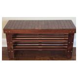 Wooden Decorative Bench with Shoe Rack on Bottom