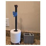 Toilet paper holder and toothbrush holder