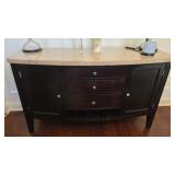 Beautiful Black Modern Accent Table w Wine Holder
