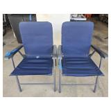 Pair of navy blue outdoor chairs