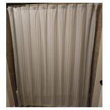 Linen Shower Curtain with 2 Toothbrush Holders