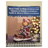 Moose Family on Sleigh Christmas Decor in Box
