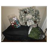 Prelit Christmas Tree Wreath & Ornaments