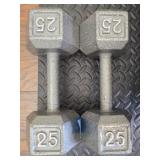 Pair of 25Ib hand weights