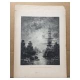 Vintage moonlight effect print