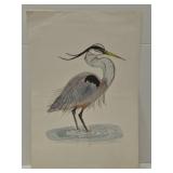 Mixed media heron art