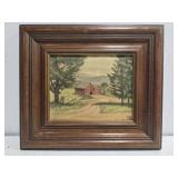 Framed farm house print