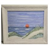 Framed Beach Painting on Canvas by Laura Robinson