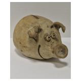 Vintage hand made pottery piggy bank