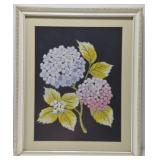 Framed "Bunka" embroidery artwork