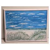 Signed Laura Robinson Beach Painting On Canvas