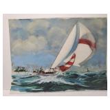Sailboat racing print