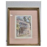 Signed Framed print of a building by Fouchï¿½
