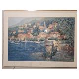 Signed "Villas by the sea" by L. Gordon print