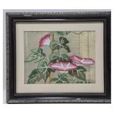 Framed "Bunka" embroidery artwork