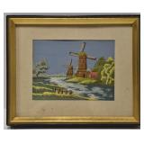 Framed "Bunka" embroidery artwork