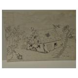 Vintage ink drawing by Kukal