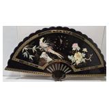 Vintage mother-of-pearl wall hanging fan clock