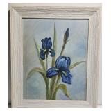 Signed Laura Robinson Blue Lillies Canvas Painting