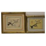 Japanese style paintings on silk by Hiroko