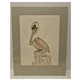 Mixed media pelican painting by Laura Robinson