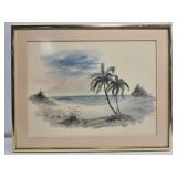 Framed Laura Robinson beach print