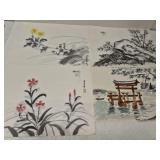 Japanese style watercolor paintings