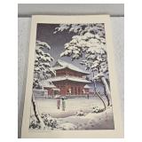 Stack of Snow scene at Zojoji Temple prints