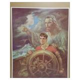 Vintage art print titled " Christ Our Pilot "
